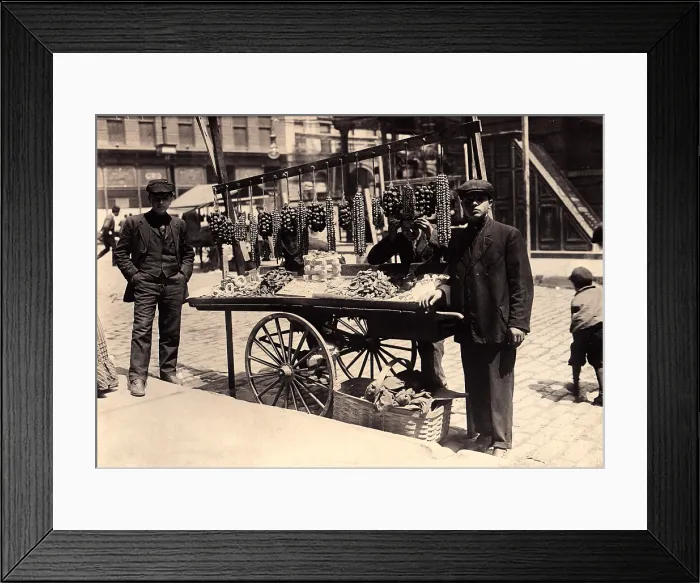 Framed Print : New York City, Street vender, Italian feast, New York, photograph, 1908