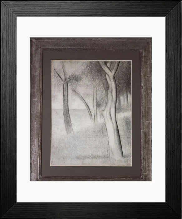 Framed Print : SEURAT, Georges (1859-1891). Trees (studio for La Grande Jatte). 1884. Post-Impressionism. Drawing. UNITED STATES OF AMERICA. Chicago. Art Institute of Chicago Framed Print : SEURAT, Georges (1859-1891). Trees (studio for La Grande Jatte). 1884. Post-Impressionism. Drawing. UNITED STATES OF AMERICA. Chicago. Art Institute of Chicago