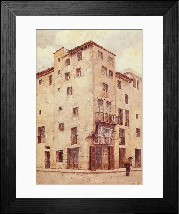 Framed Print : GRAU I MASManuel (1890). Tapineria Street. beg. 20th c. Engraving. SPAIN. Barcelona. Barcelona City History Museum. AISA / Everett Collection (140051)**US SALES ONLY**