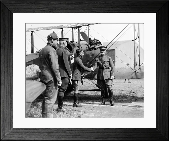 Framed Print : World War I, Captain Strus (second from right), and General John J. Pershing (right), 1920 Framed Print : World War I, Captain Strus (second from right), and General John J. Pershing (right), 1920