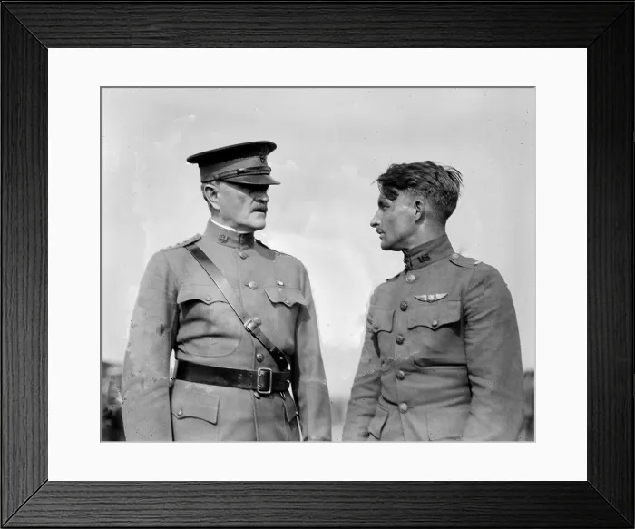 Framed Print : World War I, General John J. Pershing, and Captain Strus, 1920 Framed Print : World War I, General John J. Pershing, and Captain Strus, 1920