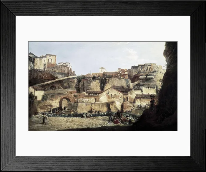 Framed Print : BARRON Y CARRILLO, Manuel (1814-1884). Ronda Landscape. 1860. Costumbrism. Oil on canvas. SPAIN. Sevilla. Fine Arts Museum. AISA / Everett Collection**US SALES ONLY**