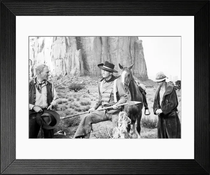 Framed Print : THE SEARCHERS, from left: Harry Carey Jr. John Wayne, 1956
