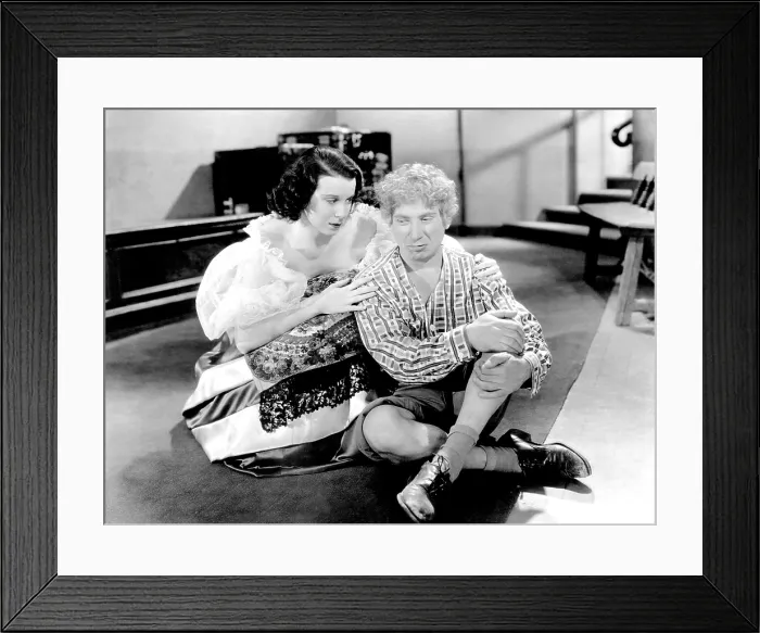Framed Print : A NIGHT AT THE OPERA, from left, Kitty Carlisle, Harpo Marx, 1935