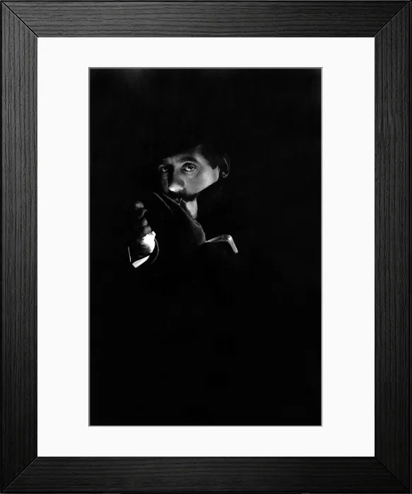 Framed Print : Giacomo Puccini (1858-1924) Italian opera composer lighting a cigarette, 1907