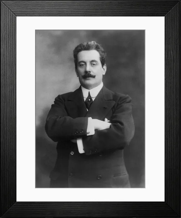 Framed Print : Giacomo Puccini (1858-1924), Italian musician composed the operas LA BOHEME, TOSCA and MADAME BUTTERFLY. Ca. 1908
