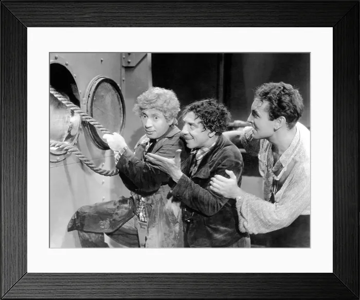 Framed Print : A NIGHT AT THE OPERA, from left: Harpo Marx, Chico Marx, Allan Jones, 1935 Framed Print : A NIGHT AT THE OPERA, from left: Harpo Marx, Chico Marx, Allan Jones, 1935