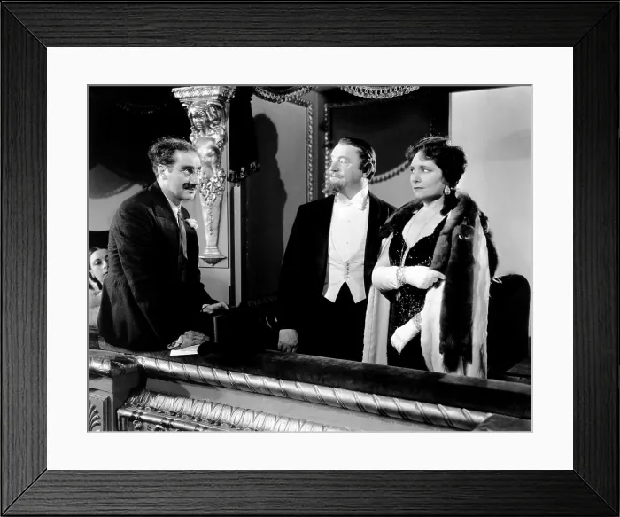 Framed Print : A NIGHT AT THE OPERA, from left: Groucho Marx, Sig Ruman, Margaret Dumont, 1935