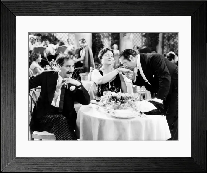 Framed Print : A NIGHT AT THE OPERA, from left, Groucho Marx, Margaret Dumont, Sig Ruman, 1935