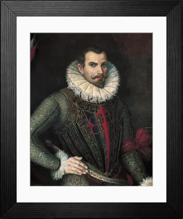 Framed Print : ALVARADO, Pedro de (1485-1541). Spanish conquistador and governor of Guatemala. 17th c. portrait. Colonial baroque. Painting. GUATEMALA. Antigua Guatemala. Museum of Colonial Art