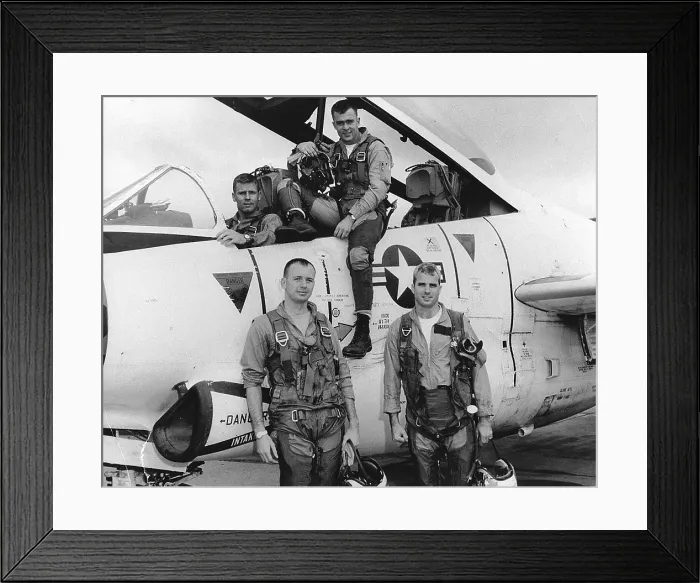 Framed Print : Lieutenant Commander John S. McCain, (front, right) with his squadron. ca. 1967 Framed Print : Lieutenant Commander John S. McCain, (front, right) with his squadron. ca. 1967