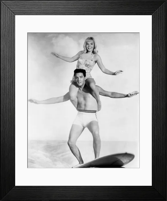 Framed Print : BLUE HAWAII, Jenny Maxwell, astride Elvis Presley, 1961