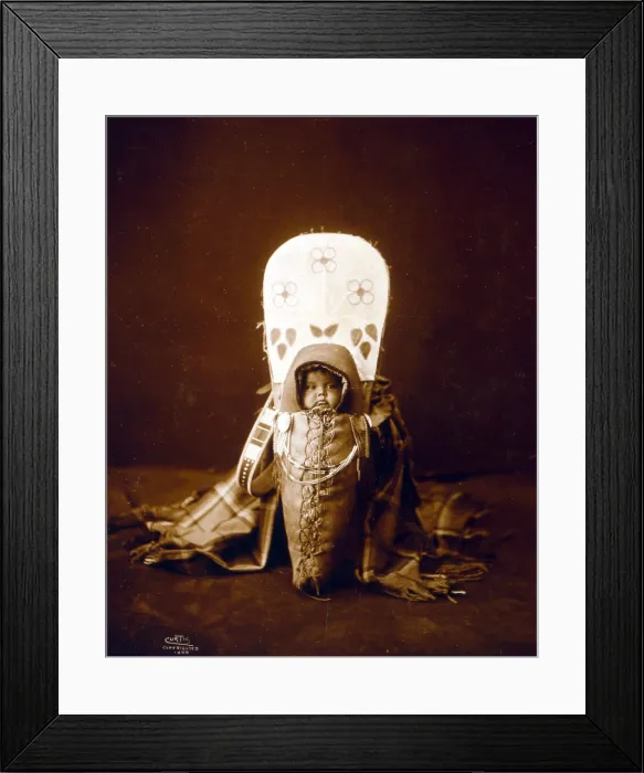 Framed Print : Nez Perc infant in cradleboard. Edward S. Curtis, 1899 Framed Print : Nez Perc infant in cradleboard. Edward S. Curtis, 1899