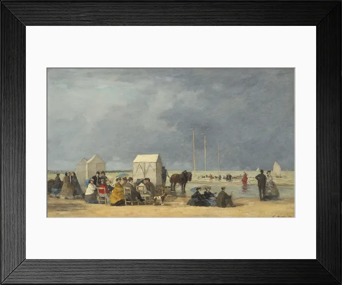 Framed Print : Bathing Time at Deauville, by Eugene Boudin, 1865, French impressionist painting, oil on wood panel Framed Print : Bathing Time at Deauville, by Eugene Boudin, 1865, French impressionist painting, oil on wood panel