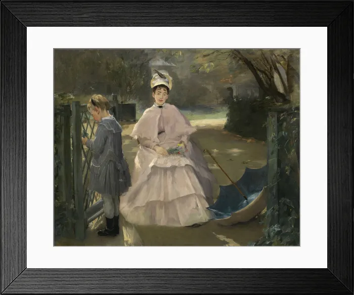 Framed Print : Nanny and Child, by Eva Gonzales, 1877-78, French impressionist painting, oil on canvas. Gonzales was the only formal pupil taught by Manet