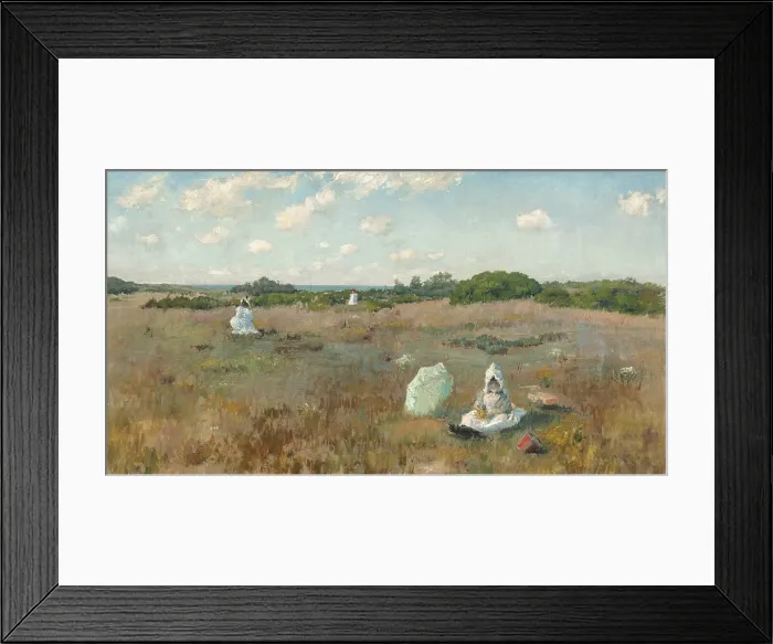 Framed Print : Gathering Autumn Flowers, by William Merritt Chase, 1894-95, American impressionist painting, oil on canvas
