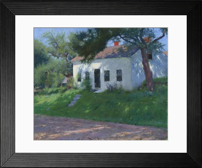 Framed Print : Roadside Cottage, by Dennis Miller Bunker, 1889, American impressionist painting, oil on canvas Framed Print : Roadside Cottage, by Dennis Miller Bunker, 1889, American impressionist painting, oil on canvas