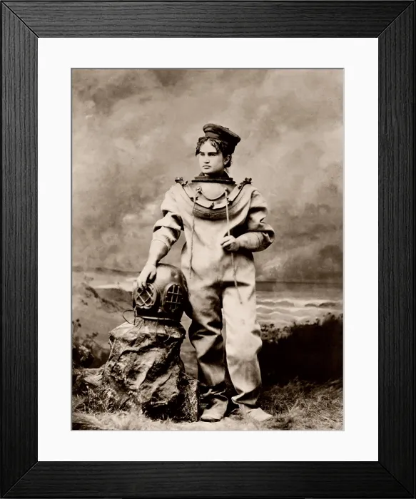 Framed Print : Sarah Bernhardt (1844-1923), in sea-diving costume as The Ocean Empress. Ca, 1880 Framed Print : Sarah Bernhardt (1844-1923), in sea-diving costume as The Ocean Empress. Ca, 1880