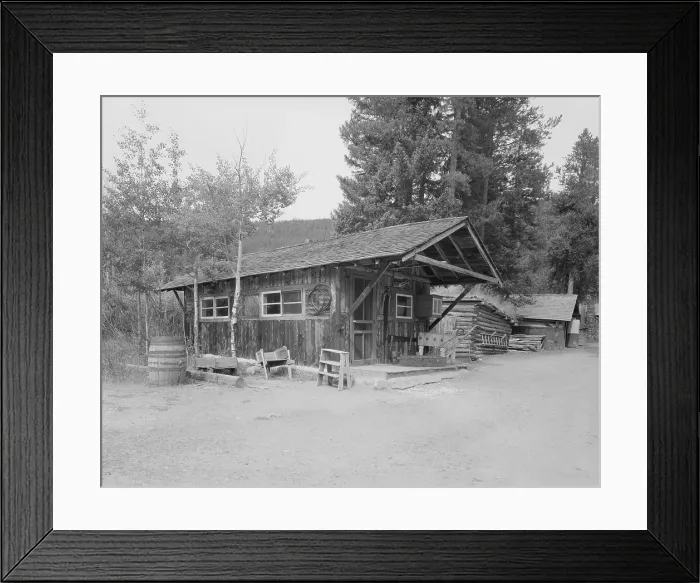 Framed Print : Taxidermy Shop, Holzwarth Trout Lodge, Trail Ridge Road, Grand Lake vicinity, Grand County, Colorado, photograph by Arnold Thallheimer, circa 1930s