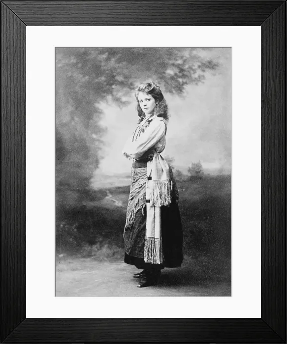 Framed Print : Maude Adams (1872-1953), American actress in costume as Babbie, from THE LITTLE MINISTER by J. M. Barrie. Ca. 1898. Kathryn Hepburn would play the same role in a 1934 film version
