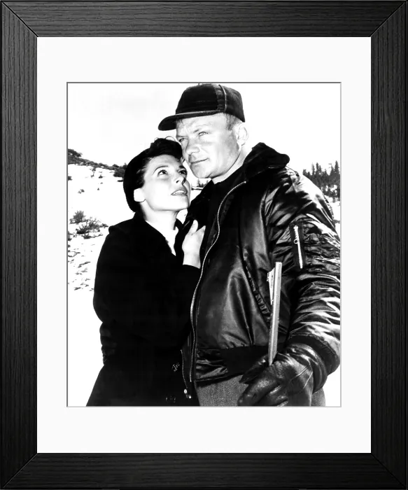Framed Print : NIGHTFALL, from left, Anne Bancroft, Aldo Ray, 1957