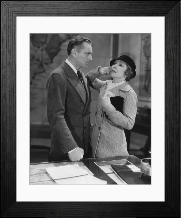 Framed Print : NIGHT FLIGHT, from left: John Barrymore, Helen Hayes, 1933