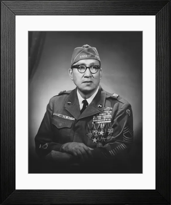 Framed Print : Army Master Sgt. Woodrow Keeble. ca. 1950s
