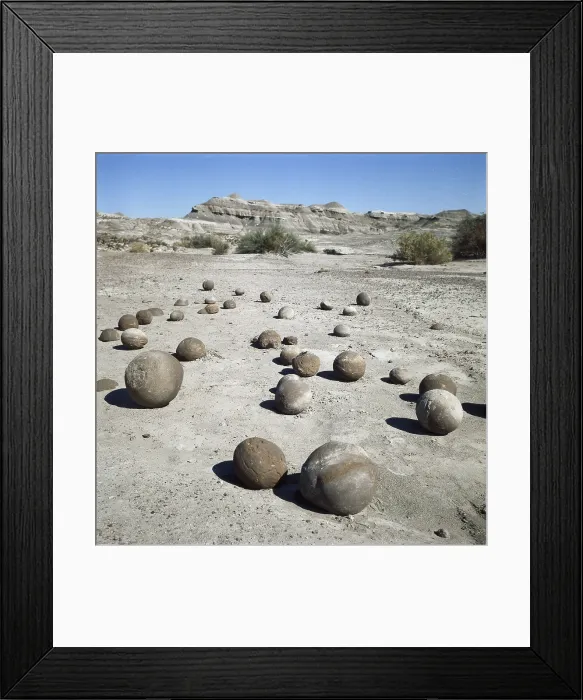 Framed Print : ARGENTINA. SAN JUAN. Ischigualasto National Park. Moon Valley (Triassic geological period). Clay spheres. AISA / Everett Collection (86598)**US SALES ONLY**