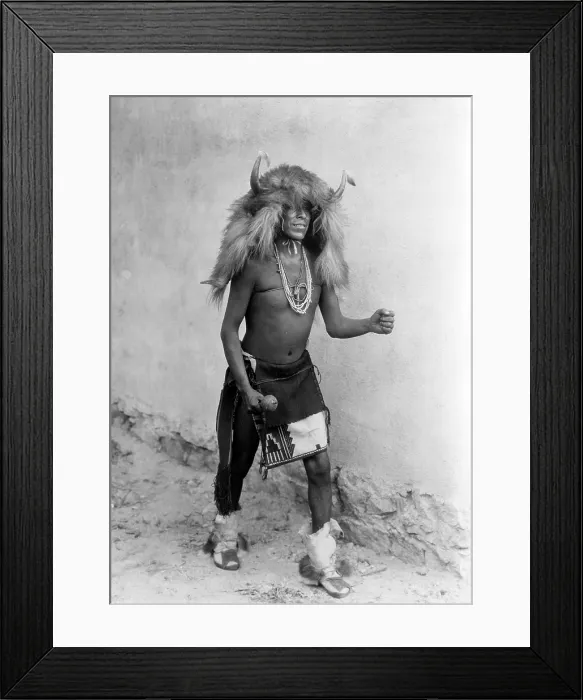 Framed Print : Sia buffalo dancer. Photo by Edward S. Curtis, ca. 1926 Framed Print : Sia buffalo dancer. Photo by Edward S. Curtis, ca. 1926