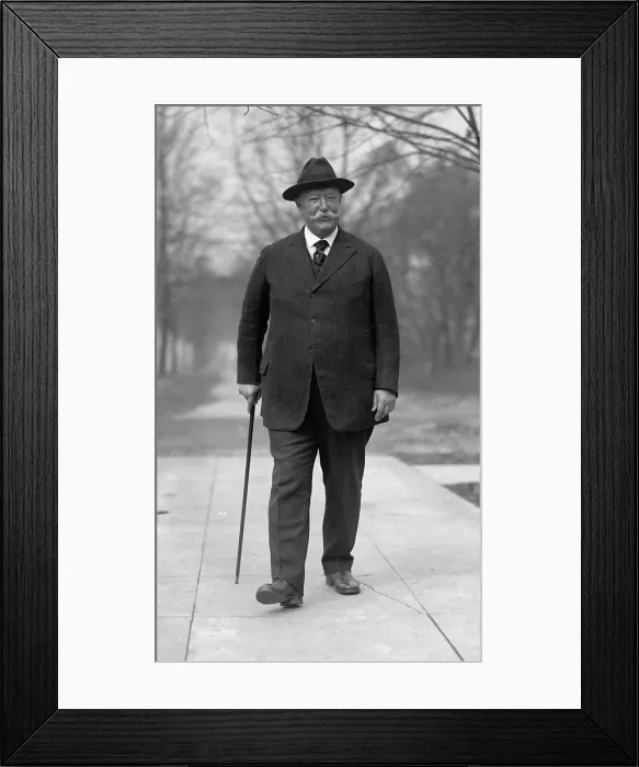 Framed Print : Ex-president William Howard Taft (1857-1930) in October 1923 when he was chief justice of the Supreme Court in a candid portrait as he walks on a Washington DC sidewalk