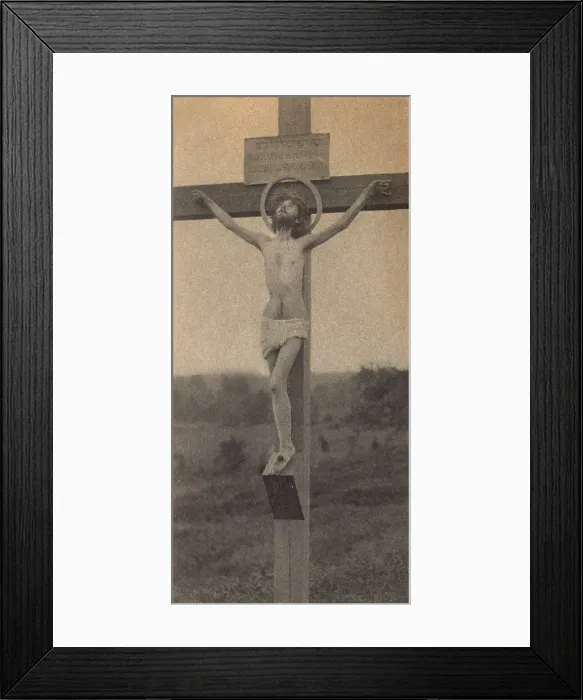 Framed Print : Jesus Christ, the Crucifixion with halo, platinum print photograph by F. Holland Day, 1898