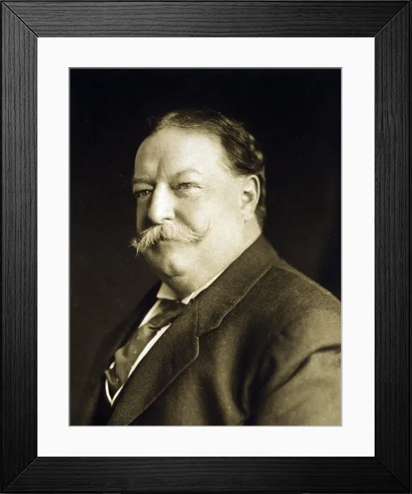 Framed Print : President William Taft (1857-1930) in a portrait made on March 11, 1909, just after his inauguration to the US presidency