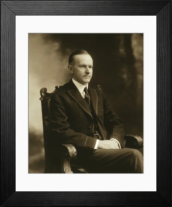 Framed Print : Massachusetts Governor Calvin Coolidge (1872-33), would become the President in 1923. Photo ca. 1919