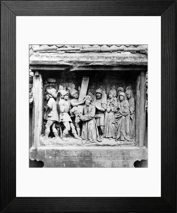 Framed Print : Jesus Christ, one of the seven stations, bas relief sculpture by Adam Kraft, circa 1400s Framed Print : Jesus Christ, one of the seven stations, bas relief sculpture by Adam Kraft, circa 1400s