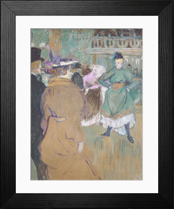 Framed Print : Quadrille at the Moulin Rouge, by Henri de Toulouse-Lautrec, 1892, French Post-Impressionism painting, oil on cardboard
