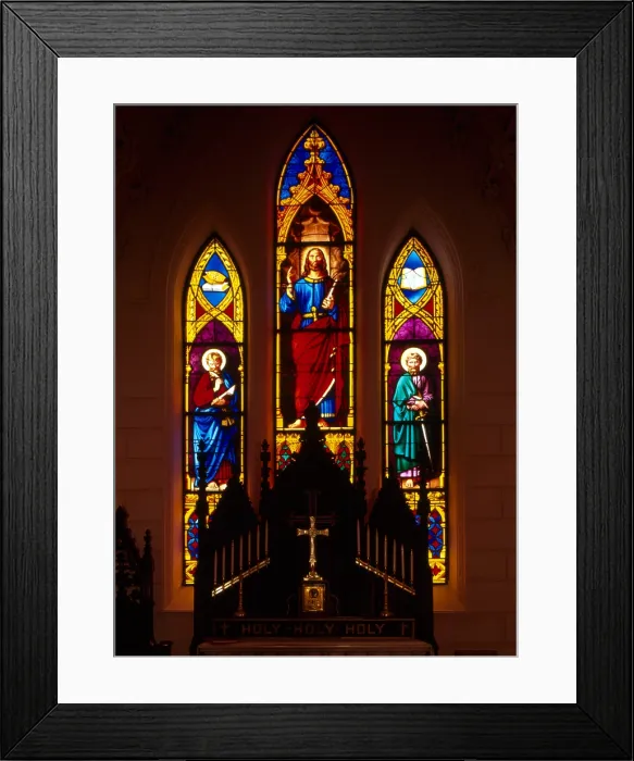 Framed Print : Stained Glass. Church of the Holy Cross, Stateburg, SC, ca. 1851