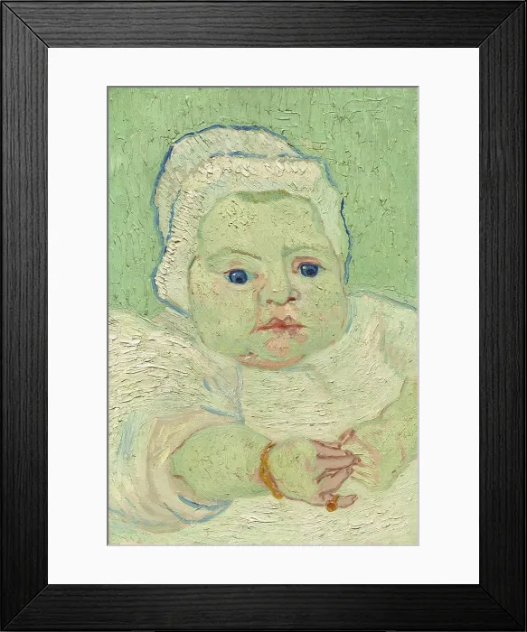 Framed Print : Roulin's Baby, by Vincent van Gogh, 1888, Dutch Post-Impressionist painting, oil on canvas. Portrait of the postman's daughter, Marcelle, as an infant