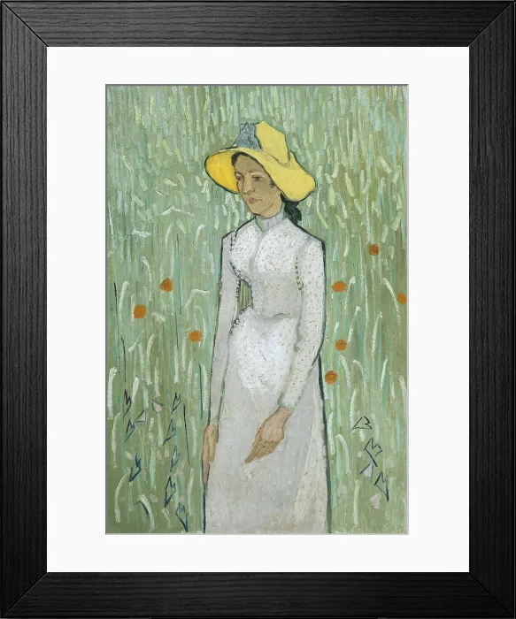 Framed Print : Girl in White, by Vincent van Gogh, 1890, Dutch Post-Impressionist painting, oil on canvas