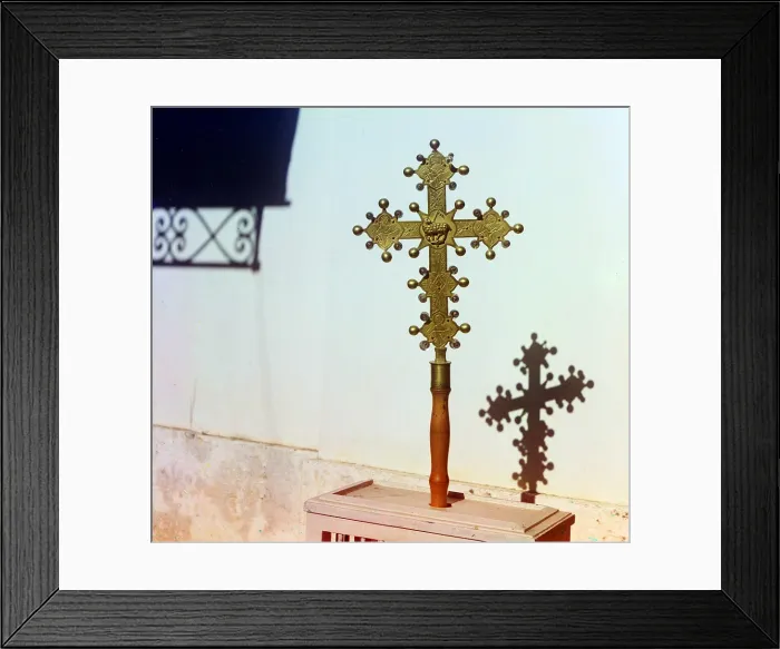 Framed Print : Opposite side of the cross in Borodino's Orthodox church. Borodino, Russia ca. 1911