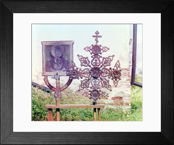 Framed Print : Altar cross and icon in the Church of the Transfiguration, Pidma, Russia, ca. 1909 Framed Print : Altar cross and icon in the Church of the Transfiguration, Pidma, Russia, ca. 1909