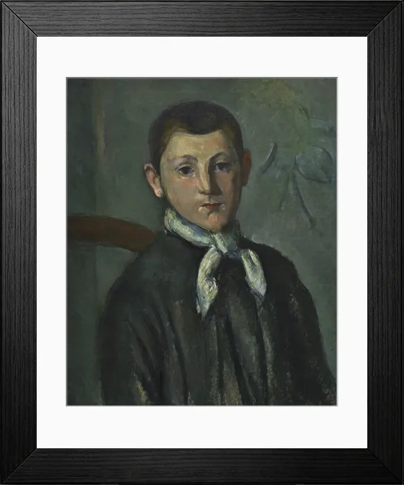 Framed Print : Louis Guillaume, by Paul Cezanne, 1882, French Post-Impressionist painting, oil on canvas. Guillaume was the son of friends of the artist, and a friend of Cezanne's son, Paul