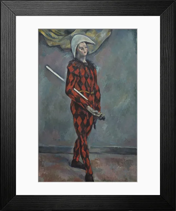 Framed Print : Harlequin, by Paul Cezanne, 1888-90, French Post-Impressionist painting, oil on canvas