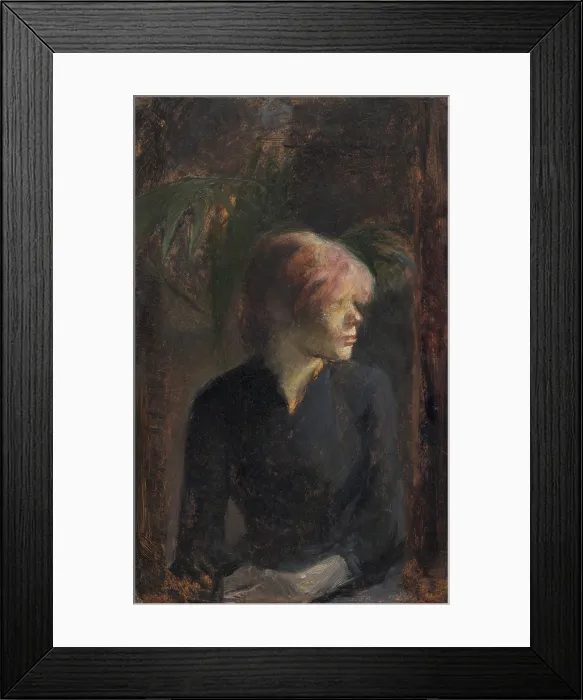 Framed Print : Carmen Gaudin, by Henri de Toulouse-Lautrec, 1885, French Post-Impressionism painting, oil on wood