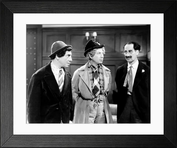 Framed Print : THE BIG STORE, from left, Chico Marx, Harpo Marx, Groucho Marx, 1941