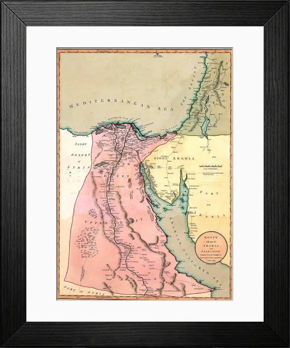 Framed Print : 1803 Map of Egypt, with part of Arabia and Palestine Framed Print : 1803 Map of Egypt, with part of Arabia and Palestine
