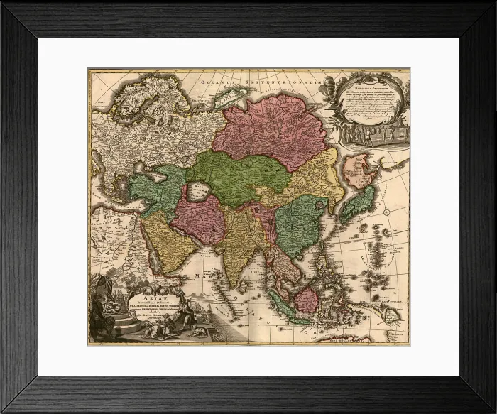 Framed Print : 1724 map of Asia and islands of the East Indies. Central and Western Asia are occupied by Tatars Framed Print : 1724 map of Asia and islands of the East Indies. Central and Western Asia are occupied by Tatars