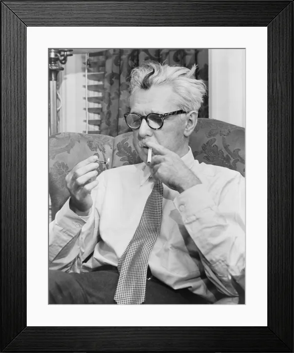 Framed Print : James Thurber (1894-1961) American humorist, cartoonist and editor of the New Yorker, best known for his day-dreaming character of 'The Secret Life of Walter Mitty'