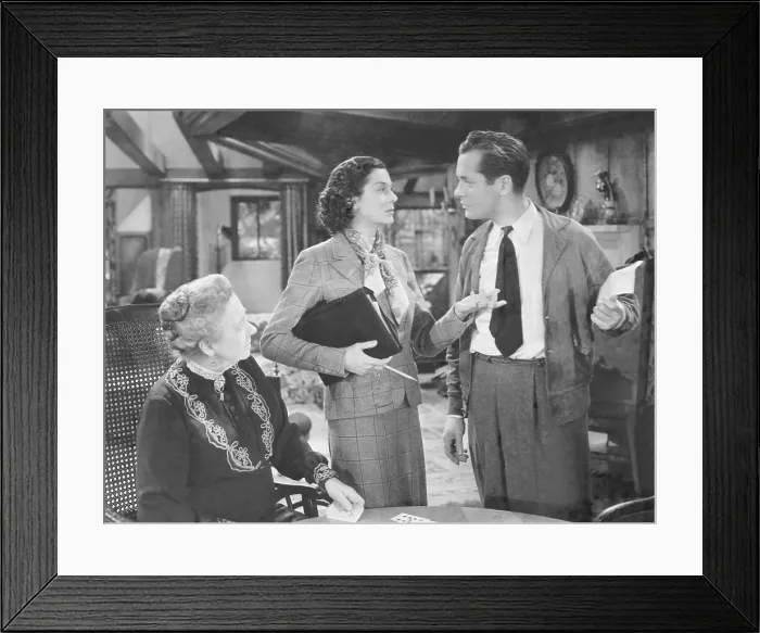Framed Print : NIGHT MUST FALL, from left: Dame May Whitty, Rosalind Russell, Robert Montgomery, 1937 Framed Print : NIGHT MUST FALL, from left: Dame May Whitty, Rosalind Russell, Robert Montgomery, 1937