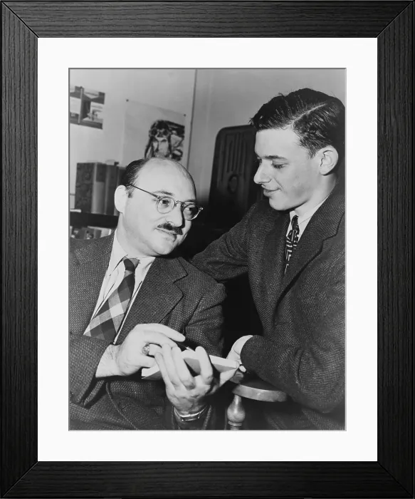 Framed Print : Ellery Queen, (Daniel Nathan) American mystery writer, with novelist James Yaffe (b. 1927) Framed Print : Ellery Queen, (Daniel Nathan) American mystery writer, with novelist James Yaffe (b. 1927)