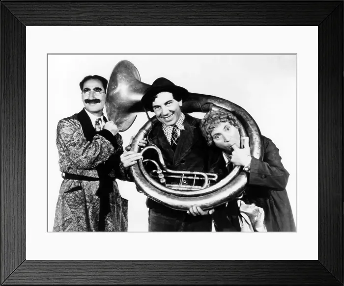 Framed Print : A NIGHT IN CASABLANCA, from left: Groucho Marx, Chico Marx, Harpo Marx, 1946